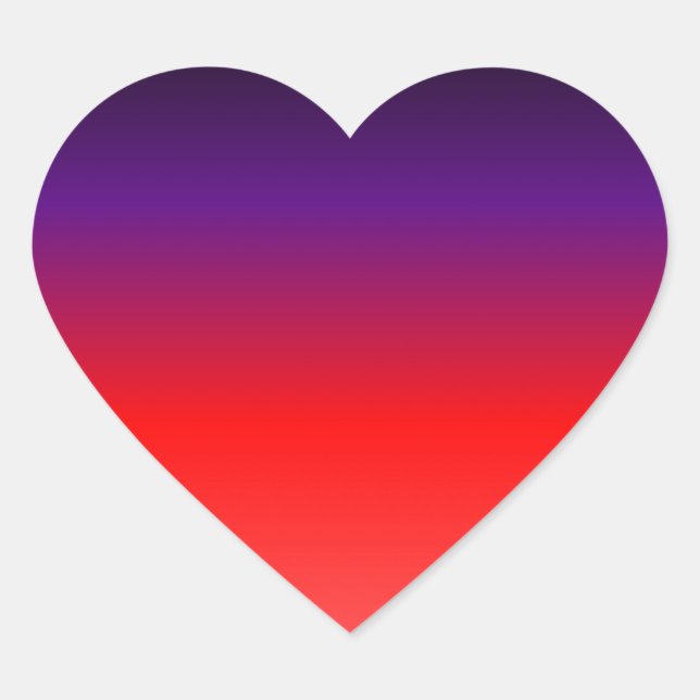 Black, Purple and Red Gradient Heart Sticker (Front)