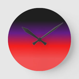 Black, Purple and Red Gradient Round Clock