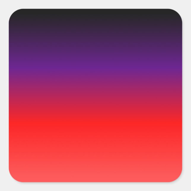 Black, Purple and Red Gradient Square Sticker (Front)