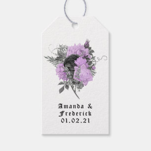 Black, Purple and Silver Gothic Wedding Gift Tags