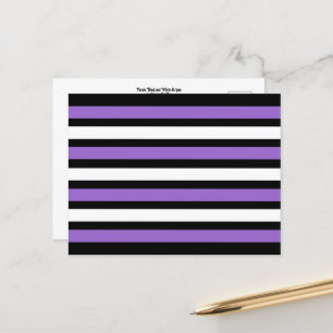 Black, Purple and White Stripes Postcard