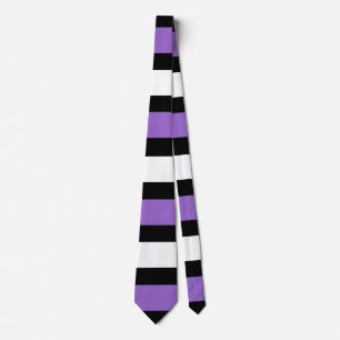 Black, Purple and White Stripes Tie