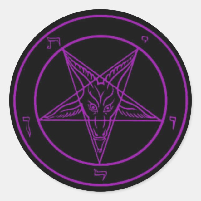 Black/Purple Baphomet Stickers (Front)