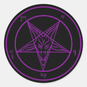 Black/Purple Baphomet Stickers