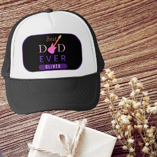 Black Purple Best Dad Ever Fathers Day Trucker Hat