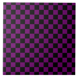 Black Purple Check Chequered Chequerboard Pattern Tile