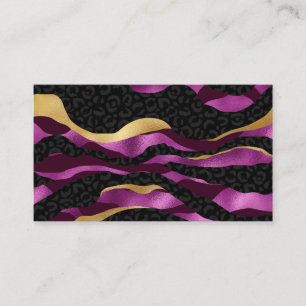 Black Purple Cheetah Leopard Black Pattern Business Card