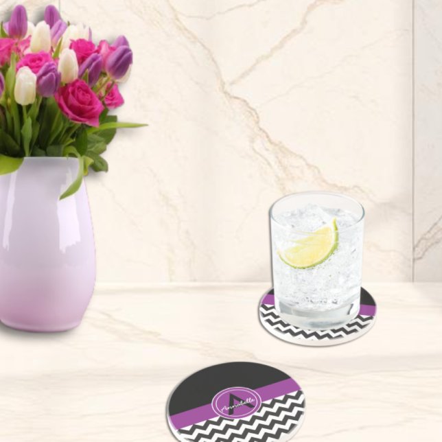 Black Purple Chevron Coaster (Creator Uploaded)