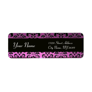 BLACK PURPLE DAMASK
