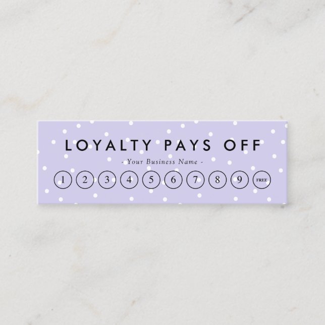 Black & Purple Dots Loyalty Punch Card (Front)