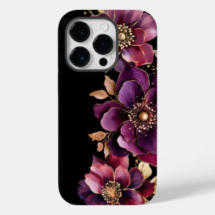 Black Purple Floral Case-Mate iPhone 14 Pro Case