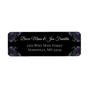 Black Purple Floral Elegant Wedding Gothic
