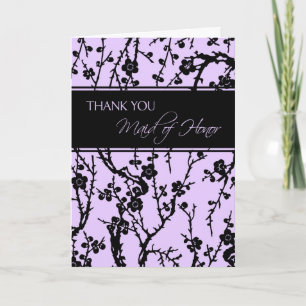 Black & Purple Floral Thank You Maid of Honour