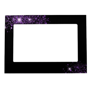 Black purple glitter dust magnetic frame