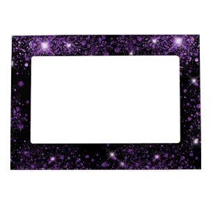 Black purple glitter sparkle glamourous  magnetic frame
