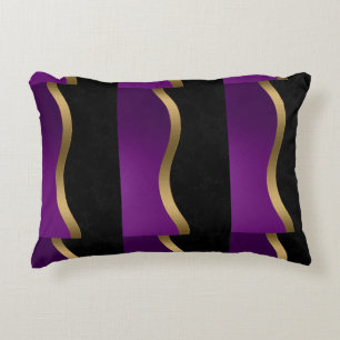Black Purple Gold Decorative Cushion