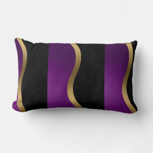 Black Purple Gold Lumbar Cushion