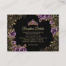 Black Purple Golden Tiara Roses Quinceañera