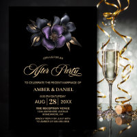Black Purple Grey Floral Wedding After Party