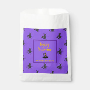 Black purple Halloween broomstick witches hat Favour Bags