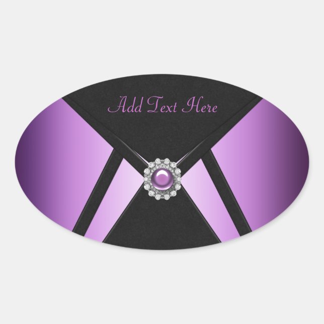 Black Purple Jewel Elegant Envelope Seal (Front)