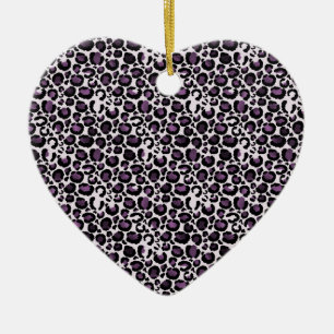 Black Purple Leopard Print Ceramic Tree Decoration
