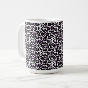 Black Purple Leopard Print Coffee Mug