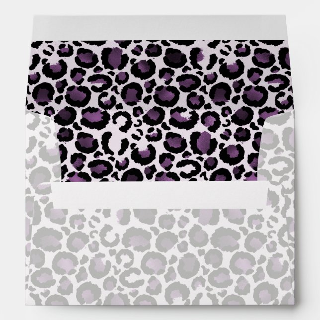 Black Purple Leopard Print Envelope (Back (Bottom))