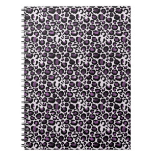 Black Purple Leopard Print Notebook