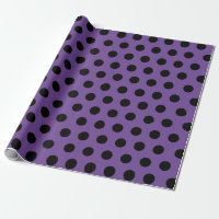 Black & Purple Medium Polka Dot Wrapping Paper