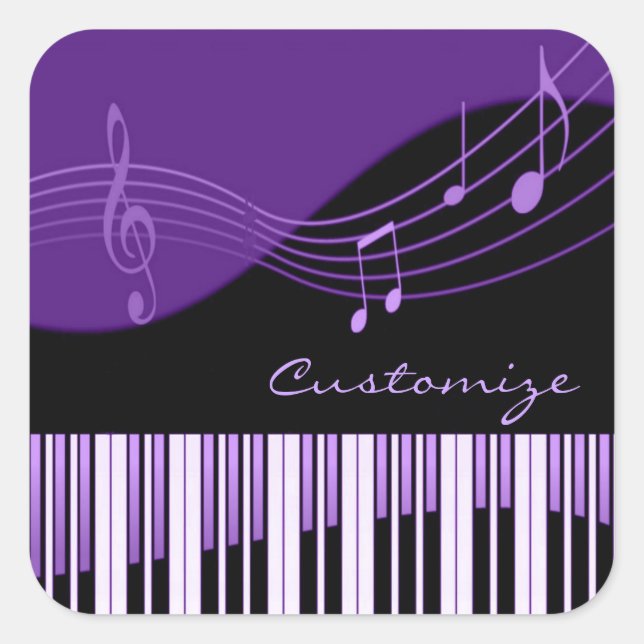 Black & Purple Musical Melody Stickers (Front)