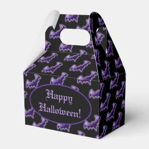 Black & Purple Night Wing Bats Gable Favour Box