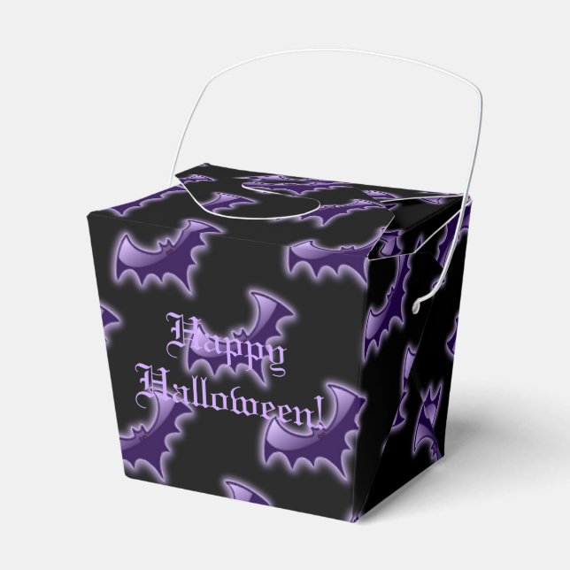 Black & Purple Night Wing Bats Take-Out Favour Box (Front Side)