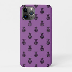 Black Purple Pineapple Tropical Fruit Summer iPhone 11 Pro Case