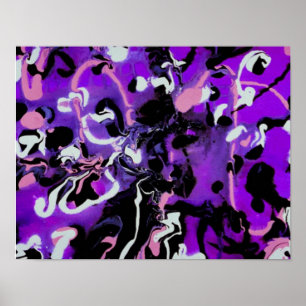 Black,Purple,Pink & White Design - Poster