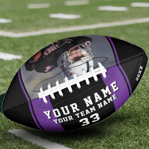 Black Purple Player Name Number Team Photo  American Football