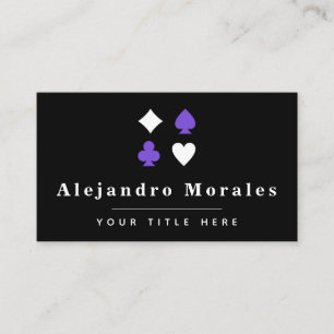 Black & Purple Poker Theme Card Game Casino Cool