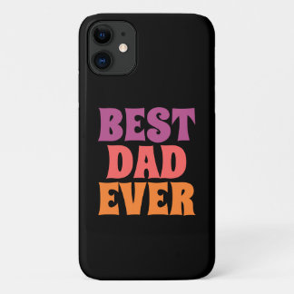  black &purple retro best dad ever csript iPhone 11 case