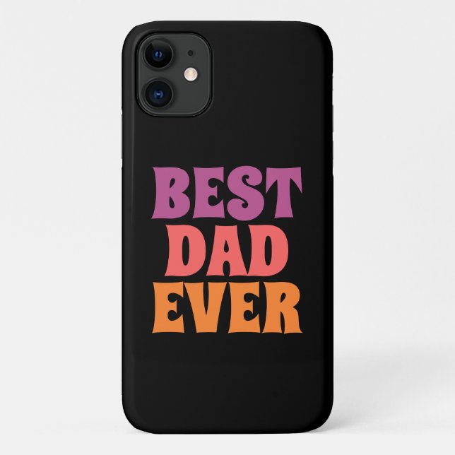  black &purple retro best dad ever csript Case-Mate iPhone case (Back)
