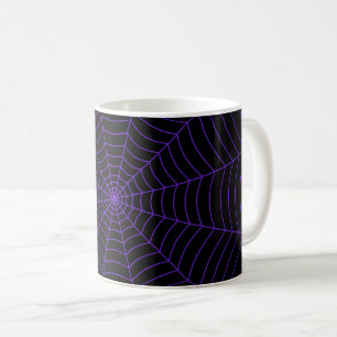 Black purple spider web Halloween pattern Coffee Mug