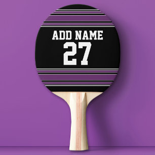 Black Purple Sports Jersey with Your Name & Number Ping Pong Paddle