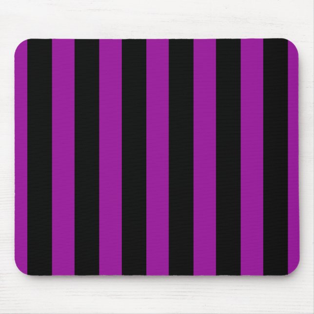 Black & Purple Stripes Mouse Mat (Front)