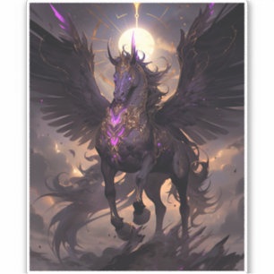 Black Purple Unicorn Fantasy Art