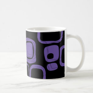 Black, Purple, Violet Retro Abstract Art 2 Coffee Mug