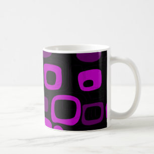 Black, Purple, Violet Retro Abstract Art Mug