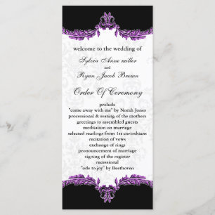 black purple Wedding program Programme