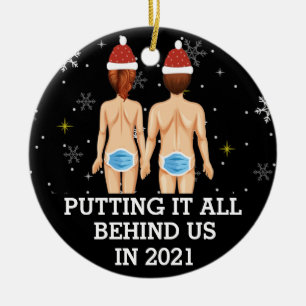 Black Putting it all behind us in 2021 Ceramic Tree Decoration
