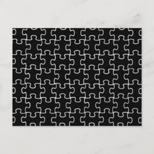 black puzzle pattern postcard