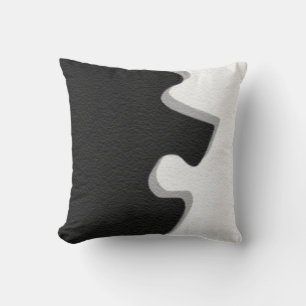 Black Puzzle Piece Pillows