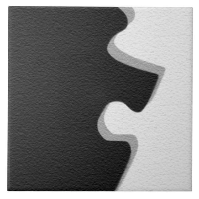 Black Puzzle Piece Tile (Front)
